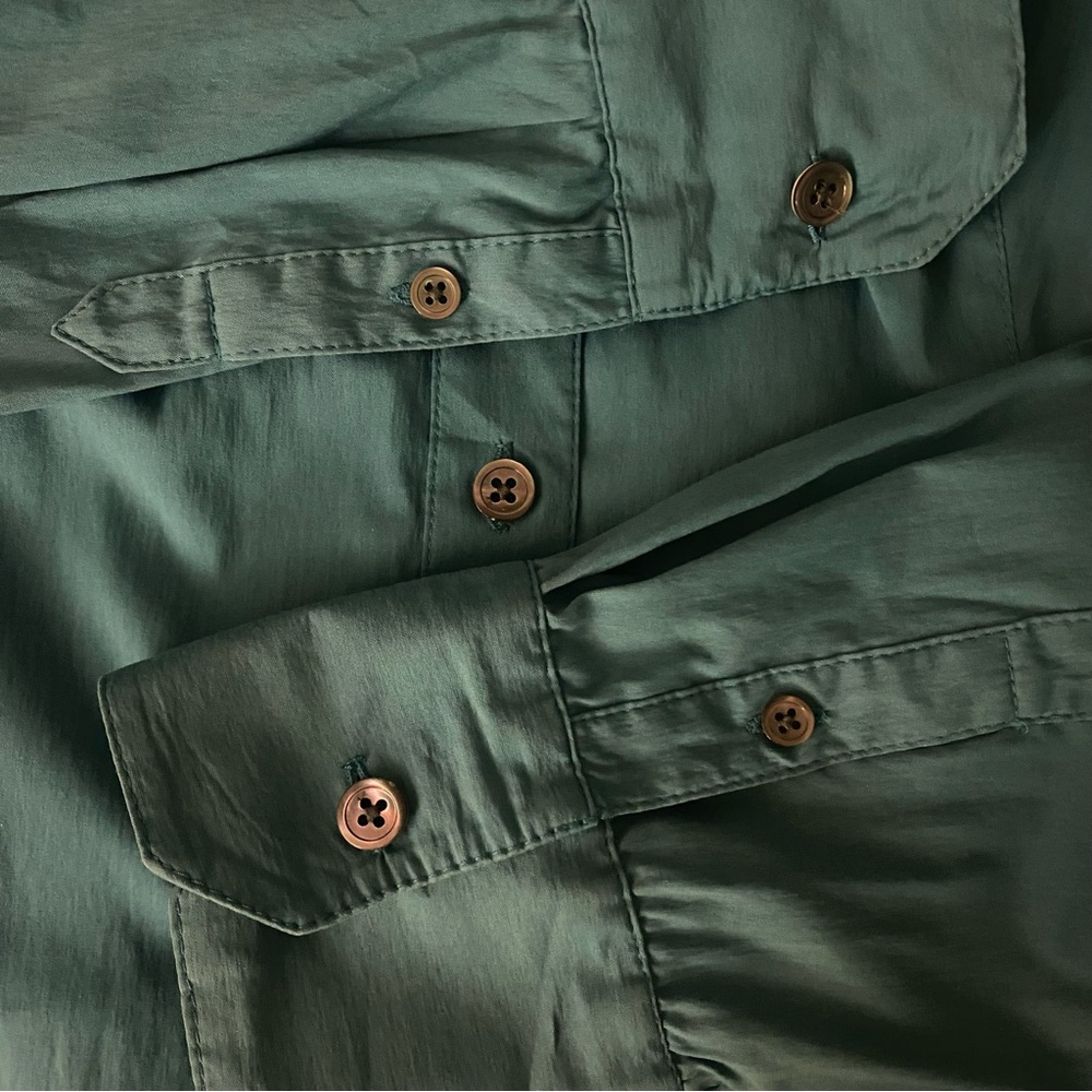 Ann Taylor Turquoise Button-Down Shirt EUC 6 - Picture 5 of 6
